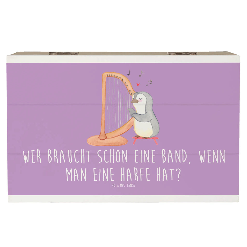 Holzkiste Wer braucht schon eine Band, wenn man eine Harfe hat? Schatzkiste, Geschenkbox, Truhe, XXL, Dekokiste, Aufbewahrungsbox, Holzkiste, Kiste, Schatulle, Erinnerungskiste, Geschenkdose, Erinnerungsbox, Instrumente, Geschenke Musiker, Musikliebhaber