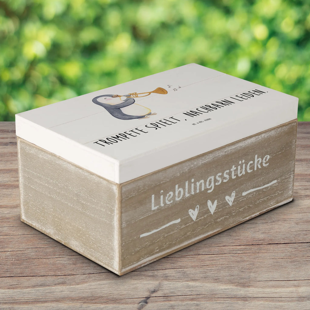 Holzkiste Trompete Freude Kiste, Schatulle, Truhe, Erinnerungsbox, Holzkiste, Geschenkbox, Erinnerungskiste, Geschenkdose, Dekokiste, XXL, Aufbewahrungsbox, Schatzkiste, Instrumente, Geschenke Musiker, Musikliebhaber