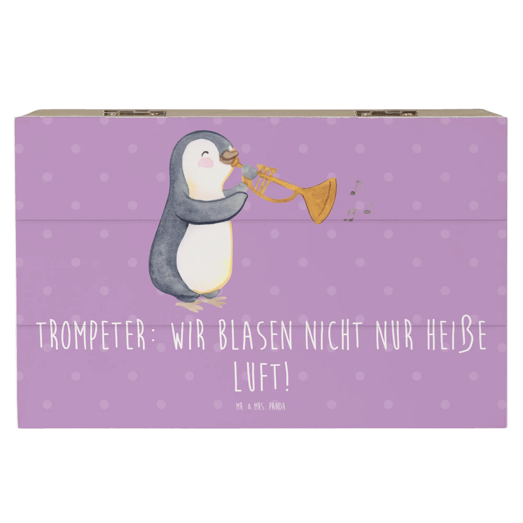 Wooden chest Trompeter: Wir blasen nicht nur heiße Luft! Schatulle, Truhe, Holzkiste, Aufbewahrungsbox, Schatzkiste, Erinnerungsbox, Dekokiste, Kiste, XXL, Geschenkbox, Geschenkdose, Erinnerungskiste, Instrumente, Geschenke Musiker, Musikliebhaber