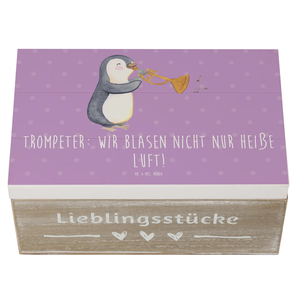 Wooden chest Trompeter: Wir blasen nicht nur heiße Luft! Schatulle, Truhe, Holzkiste, Aufbewahrungsbox, Schatzkiste, Erinnerungsbox, Dekokiste, Kiste, XXL, Geschenkbox, Geschenkdose, Erinnerungskiste, Instrumente, Geschenke Musiker, Musikliebhaber
