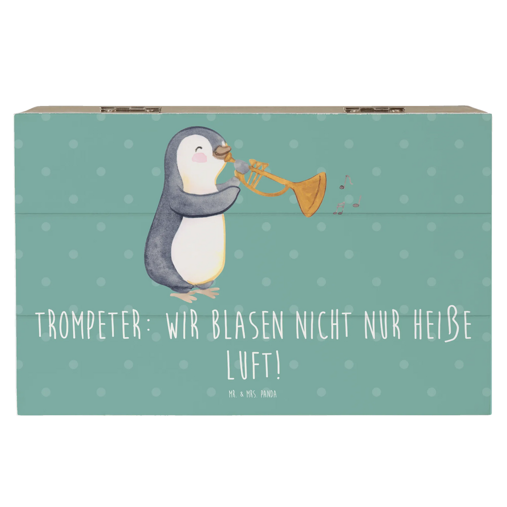 Wooden chest Trompeter: Wir blasen nicht nur heiße Luft! Schatulle, Truhe, Holzkiste, Aufbewahrungsbox, Schatzkiste, Erinnerungsbox, Dekokiste, Kiste, XXL, Geschenkbox, Geschenkdose, Erinnerungskiste, Instrumente, Geschenke Musiker, Musikliebhaber