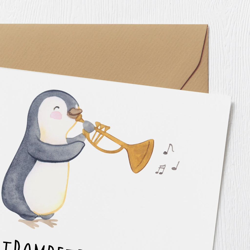 Deluxe Karte Trompete Freude Klappkarte, Glückwunschkarte, Hochzeitskarte, Einladungskarte, Hochwertige Grußkarte, Geburtstagskarte, Karte, Grußkarte, Hochwertige Klappkarte, Instrumente, Geschenke Musiker, Musikliebhaber