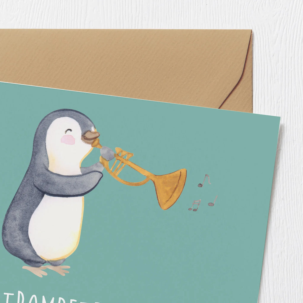 Deluxe Karte Trompete Freude Klappkarte, Glückwunschkarte, Hochzeitskarte, Einladungskarte, Hochwertige Grußkarte, Geburtstagskarte, Karte, Grußkarte, Hochwertige Klappkarte, Instrumente, Geschenke Musiker, Musikliebhaber