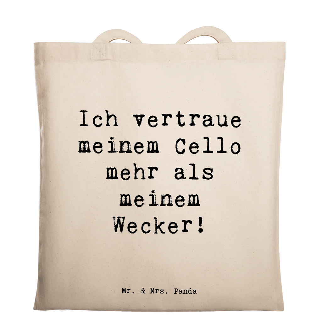 Tragetasche Ich vertraue meinem Cello mehr als meinem Wecker - Cello Humor Beuteltasche, Beutel, Einkaufstasche, Jutebeutel, Stoffbeutel, Tasche, Shopper, Umhängetasche, Strandtasche, Schultertasche, Stofftasche, Tragetasche, Badetasche, Jutetasche, Einkaufstüte, Laptoptasche, Instrumente, Geschenke Musiker, Musikliebhaber