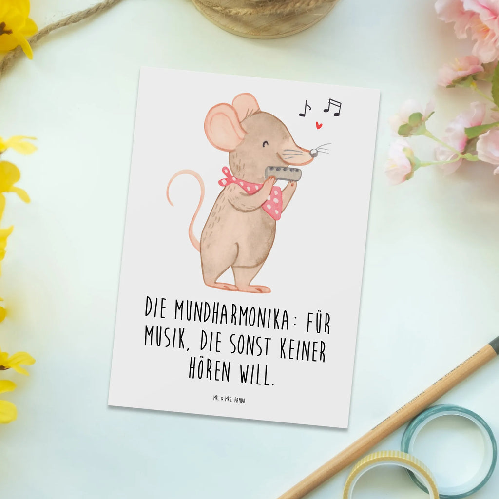 Postcard Die Mundharmonika: Für Musik, die sonst keiner hören will. Geschenkkarte, Postkarte, Grußkarte, Karte, Einladung Geburtstag, Ansichtskarte, Dankeskarte, Ansichtskarten, Einladungskarten Geburtstag, Geburtstagskarte, Einladungskarte, Einladung, Instrumente, Geschenke Musiker, Musikliebhaber