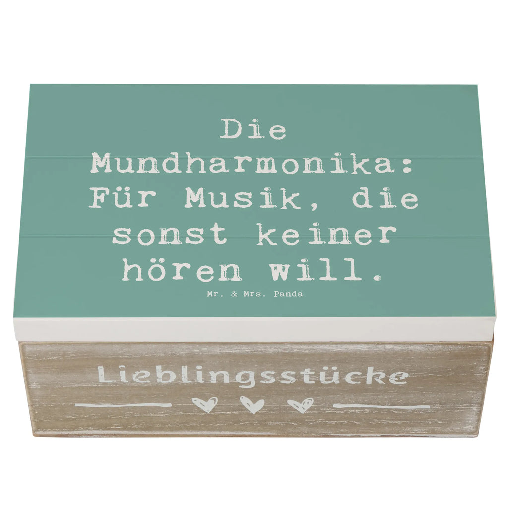 Holzkiste Spruch Musik Mundharmonika Schatzkiste, Erinnerungsbox, Aufbewahrungsbox, Kiste, Dekokiste, Holzkiste, Truhe, XXL, Geschenkdose, Schatulle, Geschenkbox, Erinnerungskiste, Instrumente, Geschenke Musiker, Musikliebhaber