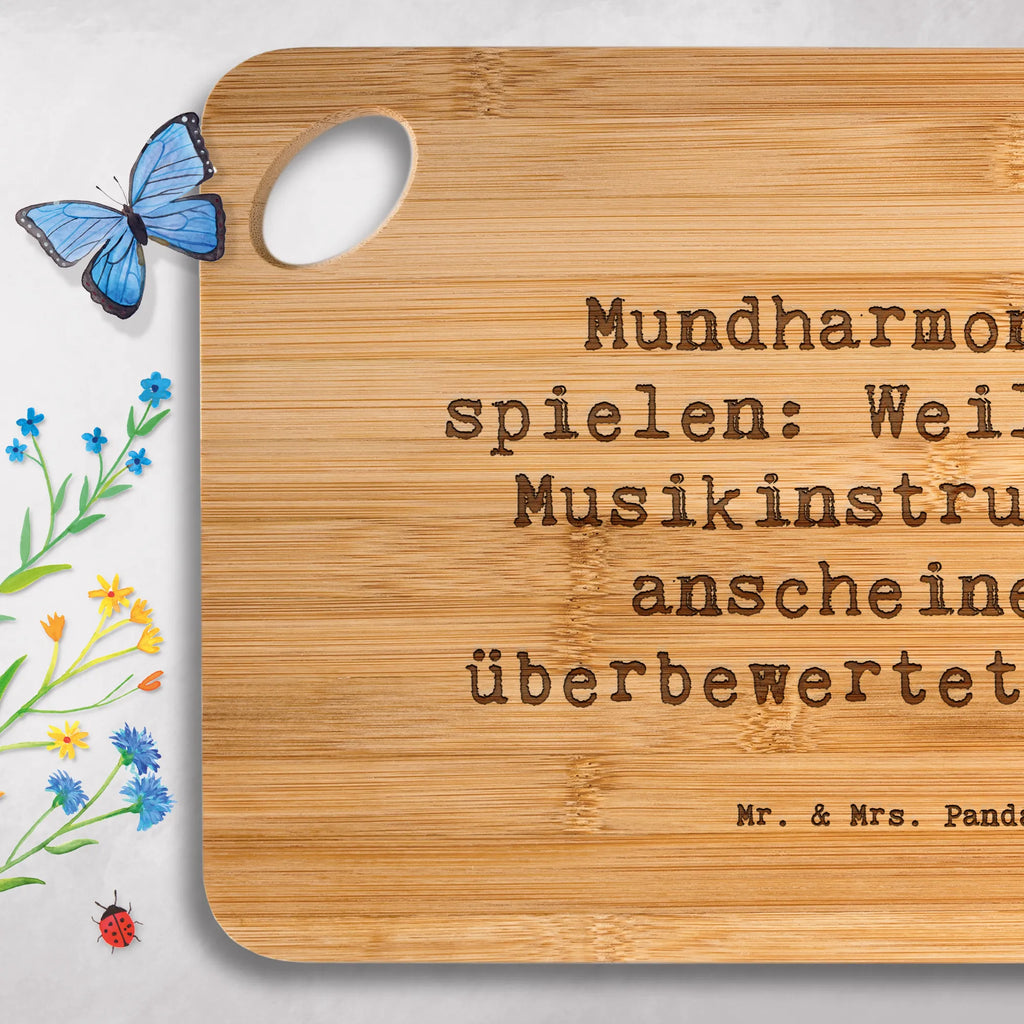 Bamboo chopping board Saying Mundharmonika spielen: Weil echte Musikinstrumente anscheinend überbewertet sind. wood, cutting block, dulcimer, engraving, board, kitchen board, robust, slices, nature, solid, cutting board, carving board, bamboo, breakfast, kitchen, breakfast board, Instruments, gifts for musicians, music enthusiasts