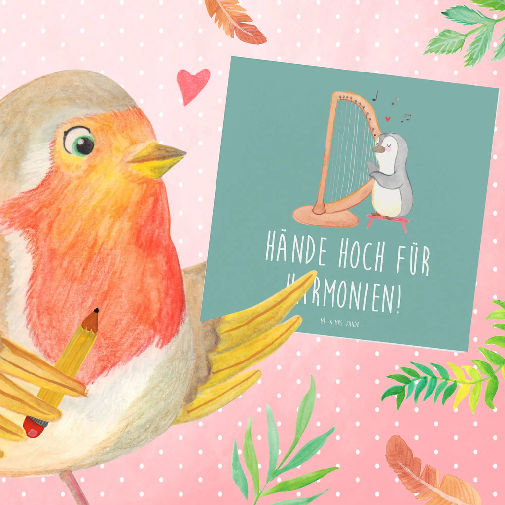 Deluxe Card Hände hoch für Harmonien! Karte, Einladungskarte, Glückwunschkarte, Hochwertige Klappkarte, Hochzeitskarte, Grußkarte, Hochwertige Grußkarte, Geburtstagskarte, Klappkarte, Instrumente, Geschenke Musiker, Musikliebhaber