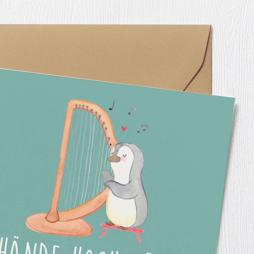 Deluxe Card Hände hoch für Harmonien! Karte, Einladungskarte, Glückwunschkarte, Hochwertige Klappkarte, Hochzeitskarte, Grußkarte, Hochwertige Grußkarte, Geburtstagskarte, Klappkarte, Instrumente, Geschenke Musiker, Musikliebhaber