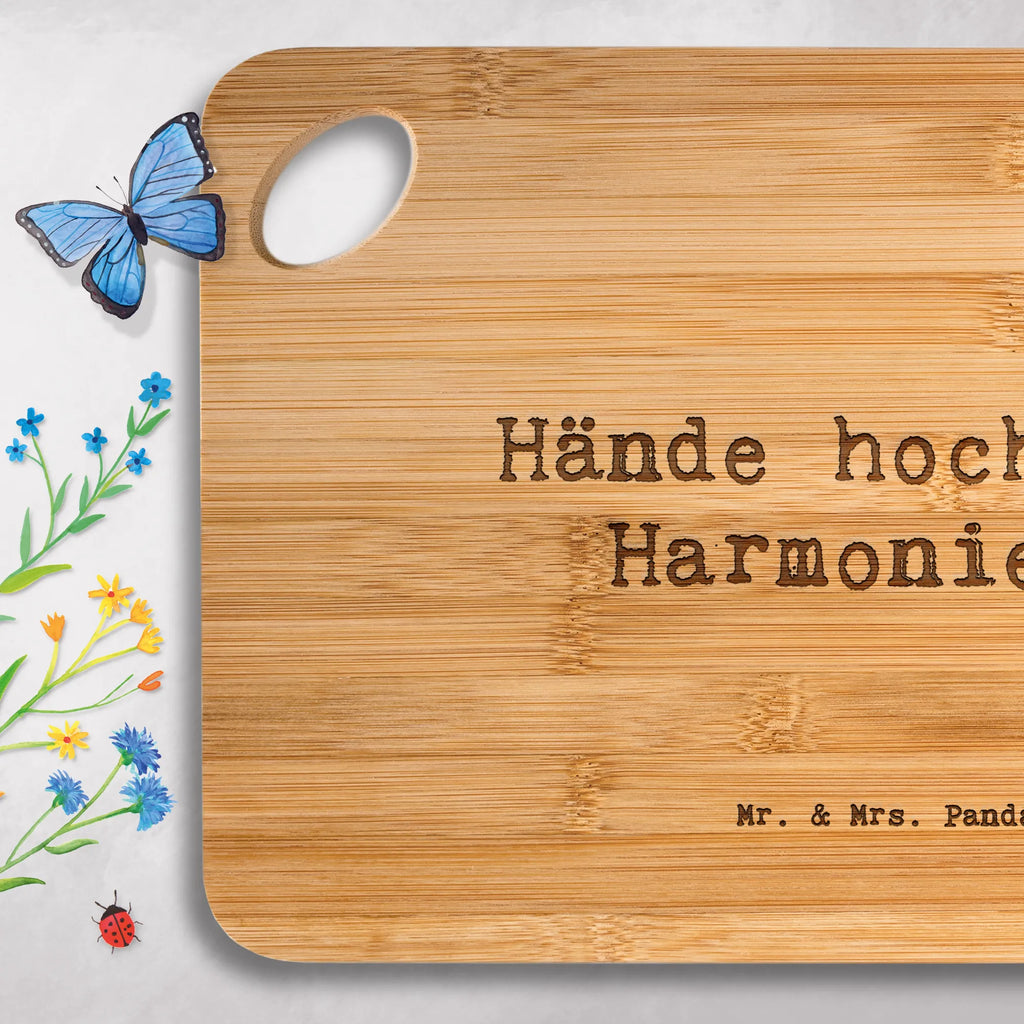 Bambus - deska do krojenia Przysłowie Hände hoch für Harmonien! Instrumenty, prezenty dla muzyków, miłośników muzyki