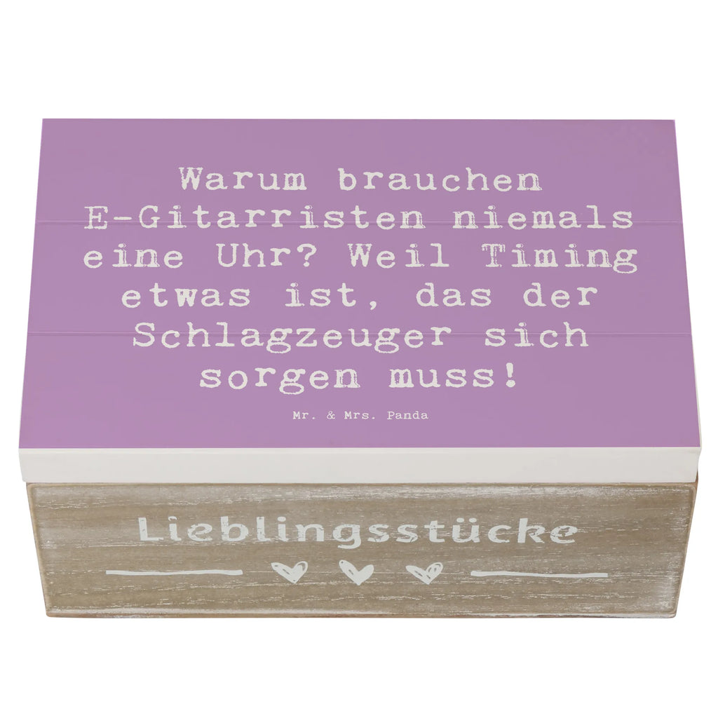 Holzkiste Spruch E-Gitarre Timing Schatulle, Erinnerungsbox, Aufbewahrungsbox, Kiste, Erinnerungskiste, Geschenkbox, Geschenkdose, XXL, Holzkiste, Truhe, Schatzkiste, Dekokiste, Instrumente, Geschenke Musiker, Musikliebhaber