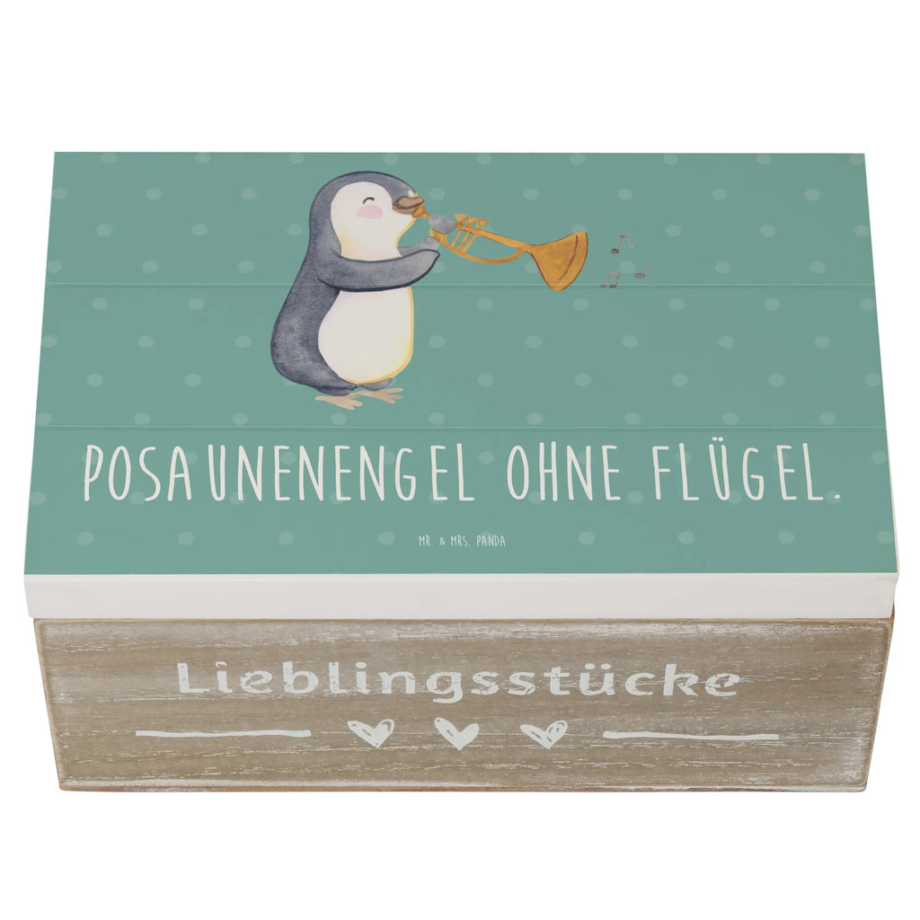 Wooden chest Posaunenengel ohne Flügel. Kiste, Truhe, XXL, Geschenkbox, Erinnerungsbox, Holzkiste, Schatulle, Erinnerungskiste, Aufbewahrungsbox, Schatzkiste, Dekokiste, Geschenkdose, Instrumente, Geschenke Musiker, Musikliebhaber