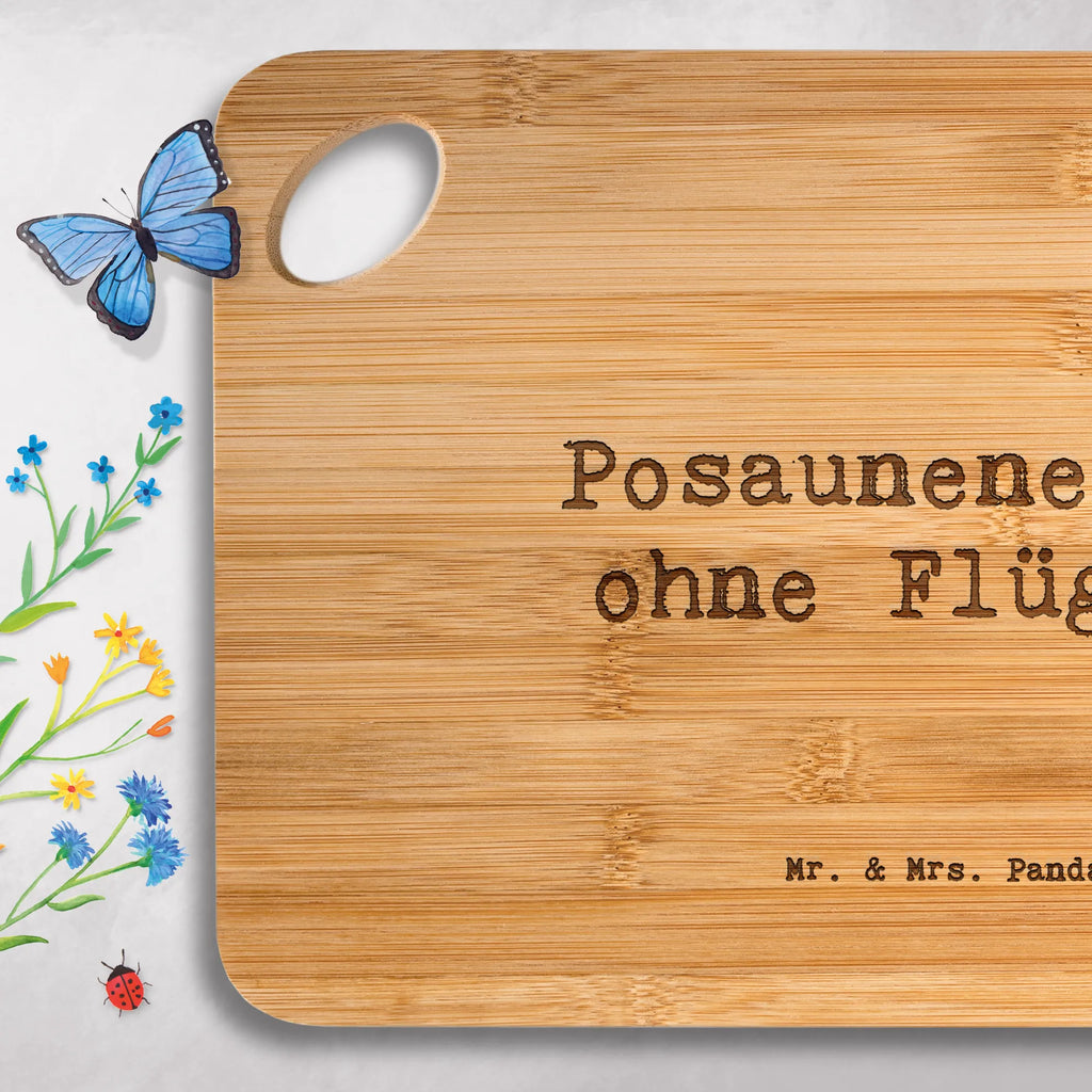 Bamboo chopping board Saying Posaunenengel ohne Flügel. kitchen, cutting board, carving board, breakfast board, cutting block, board, dulcimer, kitchen board, bamboo, solid, engraving, robust, slices, breakfast, nature, wood, Instruments, gifts for musicians, music enthusiasts