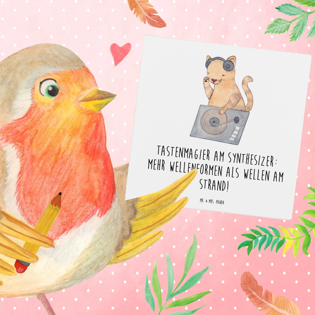 Deluxe Card Tastenmagier am Synthesizer: Mehr Wellenformen als Wellen am Strand! Einladungskarte, Grußkarte, Klappkarte, Glückwunschkarte, Karte, Hochwertige Grußkarte, Geburtstagskarte, Hochzeitskarte, Hochwertige Klappkarte, Instrumente, Geschenke Musiker, Musikliebhaber