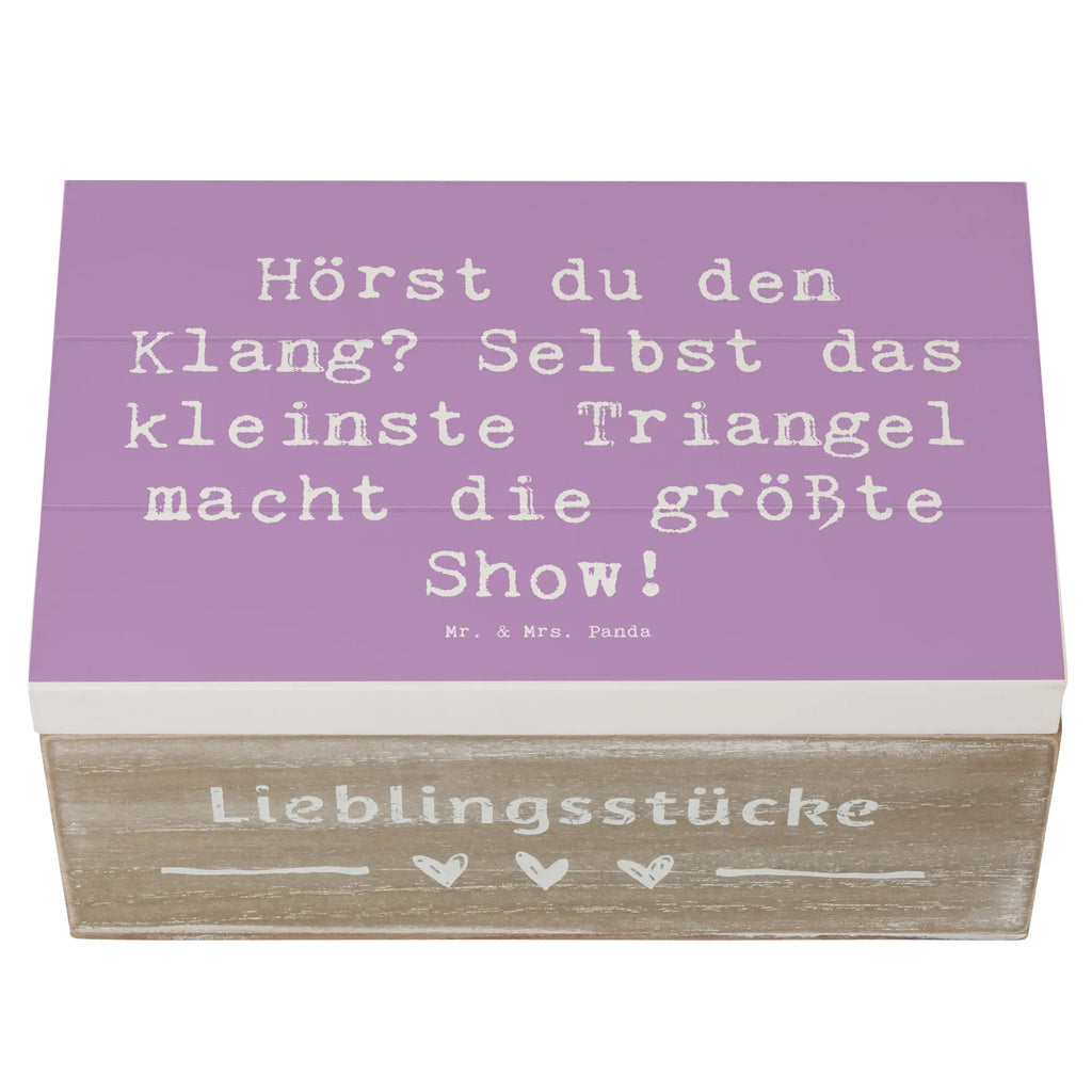 Holzkiste Spruch Triangel Klang Truhe, Kiste, Schatzkiste, Holzkiste, XXL, Aufbewahrungsbox, Erinnerungskiste, Geschenkdose, Schatulle, Geschenkbox, Dekokiste, Erinnerungsbox, Instrumente, Geschenke Musiker, Musikliebhaber