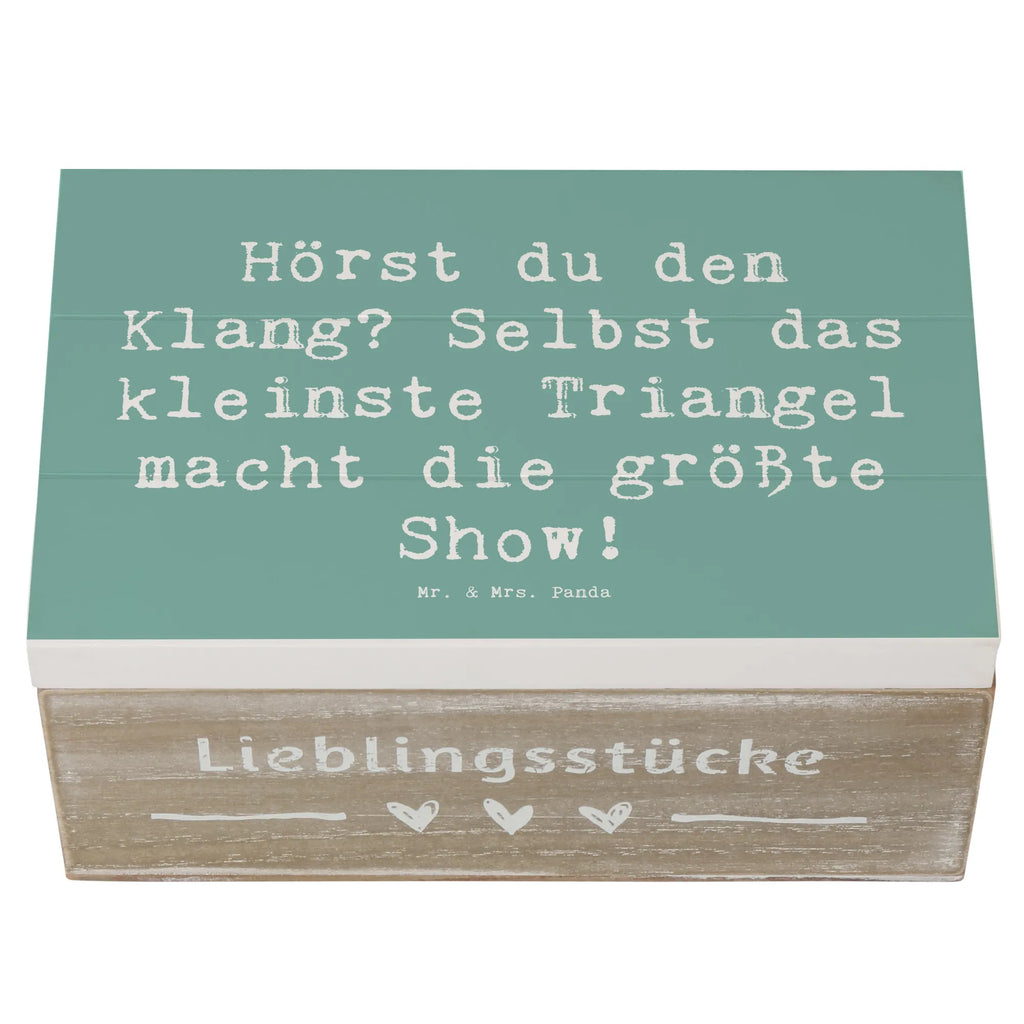 Holzkiste Spruch Triangel Klang Truhe, Kiste, Schatzkiste, Holzkiste, XXL, Aufbewahrungsbox, Erinnerungskiste, Geschenkdose, Schatulle, Geschenkbox, Dekokiste, Erinnerungsbox, Instrumente, Geschenke Musiker, Musikliebhaber