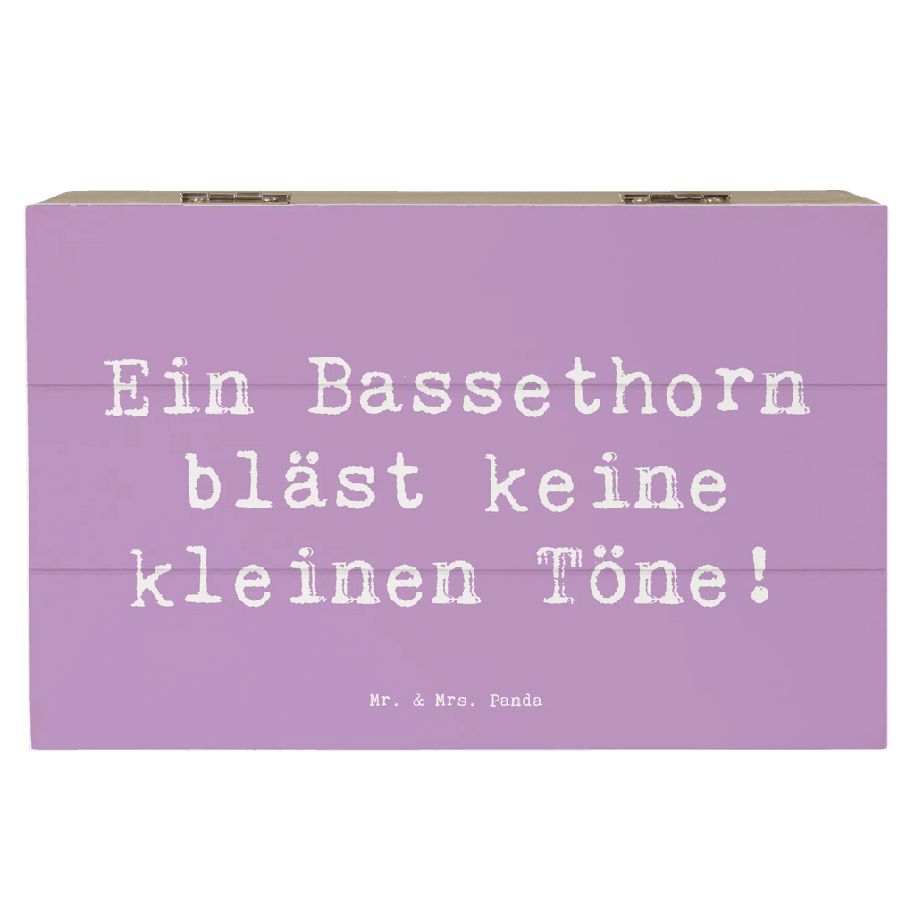 Holzkiste Spruch Ein Bassethorn bläst keine kleinen Töne! Truhe, XXL, Aufbewahrungsbox, Geschenkbox, Schatzkiste, Schatulle, Dekokiste, Holzkiste, Erinnerungsbox, Erinnerungskiste, Geschenkdose, Kiste, Instrumente, Geschenke Musiker, Musikliebhaber