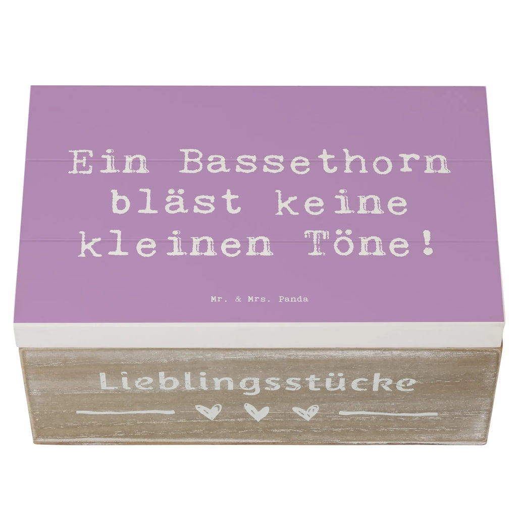 Holzkiste Spruch Ein Bassethorn bläst keine kleinen Töne! Truhe, XXL, Aufbewahrungsbox, Geschenkbox, Schatzkiste, Schatulle, Dekokiste, Holzkiste, Erinnerungsbox, Erinnerungskiste, Geschenkdose, Kiste, Instrumente, Geschenke Musiker, Musikliebhaber