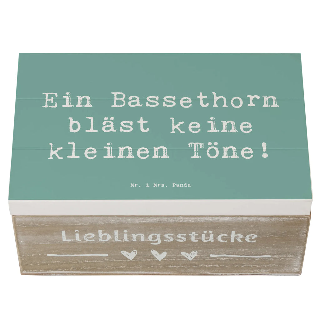 Holzkiste Spruch Ein Bassethorn bläst keine kleinen Töne! Truhe, XXL, Aufbewahrungsbox, Geschenkbox, Schatzkiste, Schatulle, Dekokiste, Holzkiste, Erinnerungsbox, Erinnerungskiste, Geschenkdose, Kiste, Instrumente, Geschenke Musiker, Musikliebhaber