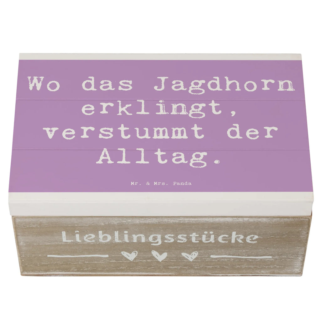 Wooden chest Saying Wo das Jagdhorn erklingt, verstummt der Alltag. XXL, Schatulle, Geschenkbox, Geschenkdose, Aufbewahrungsbox, Kiste, Dekokiste, Erinnerungsbox, Schatzkiste, Truhe, Holzkiste, Erinnerungskiste, Instrumente, Geschenke Musiker, Musikliebhaber