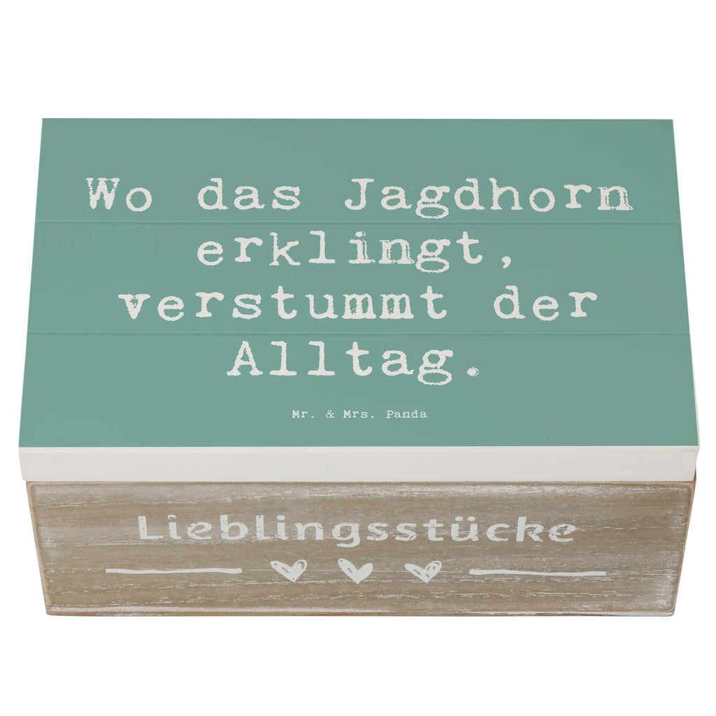 Wooden chest Saying Wo das Jagdhorn erklingt, verstummt der Alltag. XXL, Schatulle, Geschenkbox, Geschenkdose, Aufbewahrungsbox, Kiste, Dekokiste, Erinnerungsbox, Schatzkiste, Truhe, Holzkiste, Erinnerungskiste, Instrumente, Geschenke Musiker, Musikliebhaber