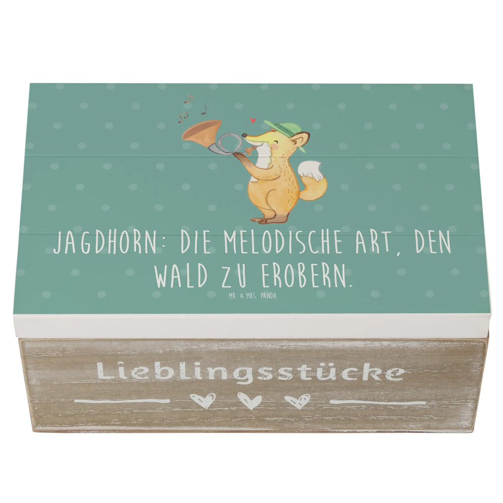 Wooden chest Jagdhorn: Die melodische Art, den Wald zu erobern. Schatzkiste, Geschenkbox, Kiste, Geschenkdose, Dekokiste, Aufbewahrungsbox, Erinnerungskiste, Erinnerungsbox, XXL, Holzkiste, Truhe, Schatulle, Instrumente, Geschenke Musiker, Musikliebhaber