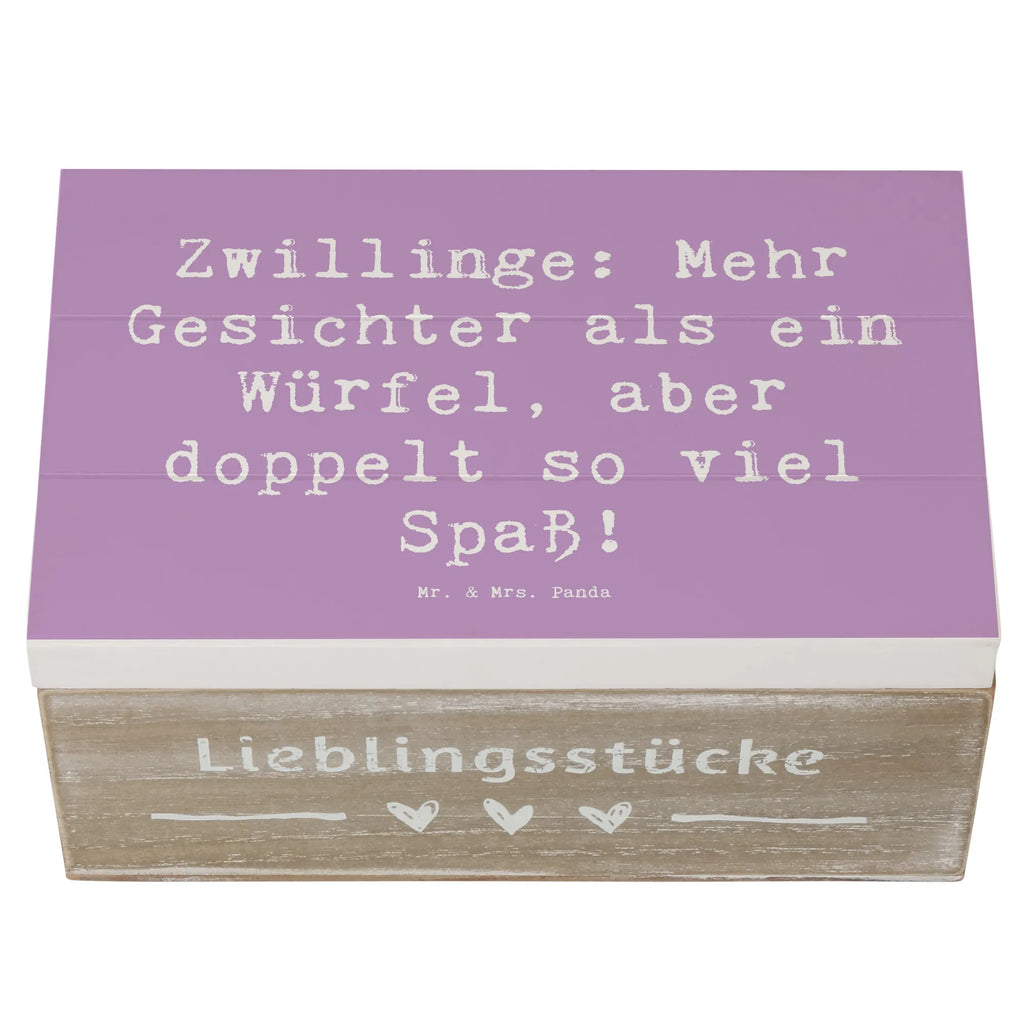 Wooden chest Saying Zwillinge: Mehr Gesichter als ein Würfel, aber doppelt so viel Spaß! Holzkiste, Kiste, Schatzkiste, Truhe, Schatulle, XXL, Erinnerungsbox, Erinnerungskiste, Dekokiste, Aufbewahrungsbox, Geschenkbox, Geschenkdose, Tierkreiszeichen, Sternzeichen, Horoskop, Astrologie, Aszendent
