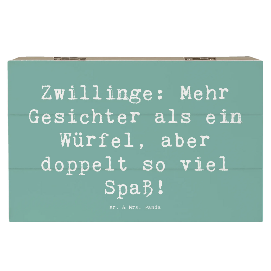 Wooden chest Saying Zwillinge: Mehr Gesichter als ein Würfel, aber doppelt so viel Spaß! Holzkiste, Kiste, Schatzkiste, Truhe, Schatulle, XXL, Erinnerungsbox, Erinnerungskiste, Dekokiste, Aufbewahrungsbox, Geschenkbox, Geschenkdose, Tierkreiszeichen, Sternzeichen, Horoskop, Astrologie, Aszendent