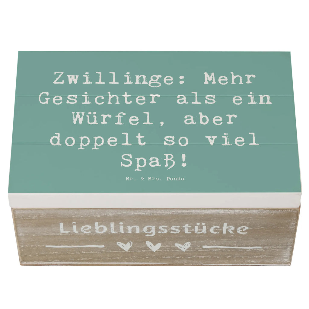 Wooden chest Saying Zwillinge: Mehr Gesichter als ein Würfel, aber doppelt so viel Spaß! Holzkiste, Kiste, Schatzkiste, Truhe, Schatulle, XXL, Erinnerungsbox, Erinnerungskiste, Dekokiste, Aufbewahrungsbox, Geschenkbox, Geschenkdose, Tierkreiszeichen, Sternzeichen, Horoskop, Astrologie, Aszendent