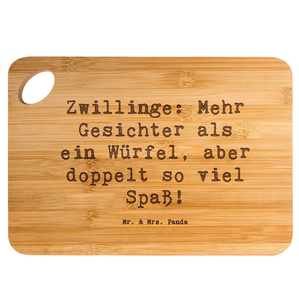 Bambus - deska do krojenia Przysłowie Zwillinge: Mehr Gesichter als ein Würfel, aber doppelt so viel Spaß! Znak zodiaku, gwiazdozbiór, horoskop, astrologia, ascendent