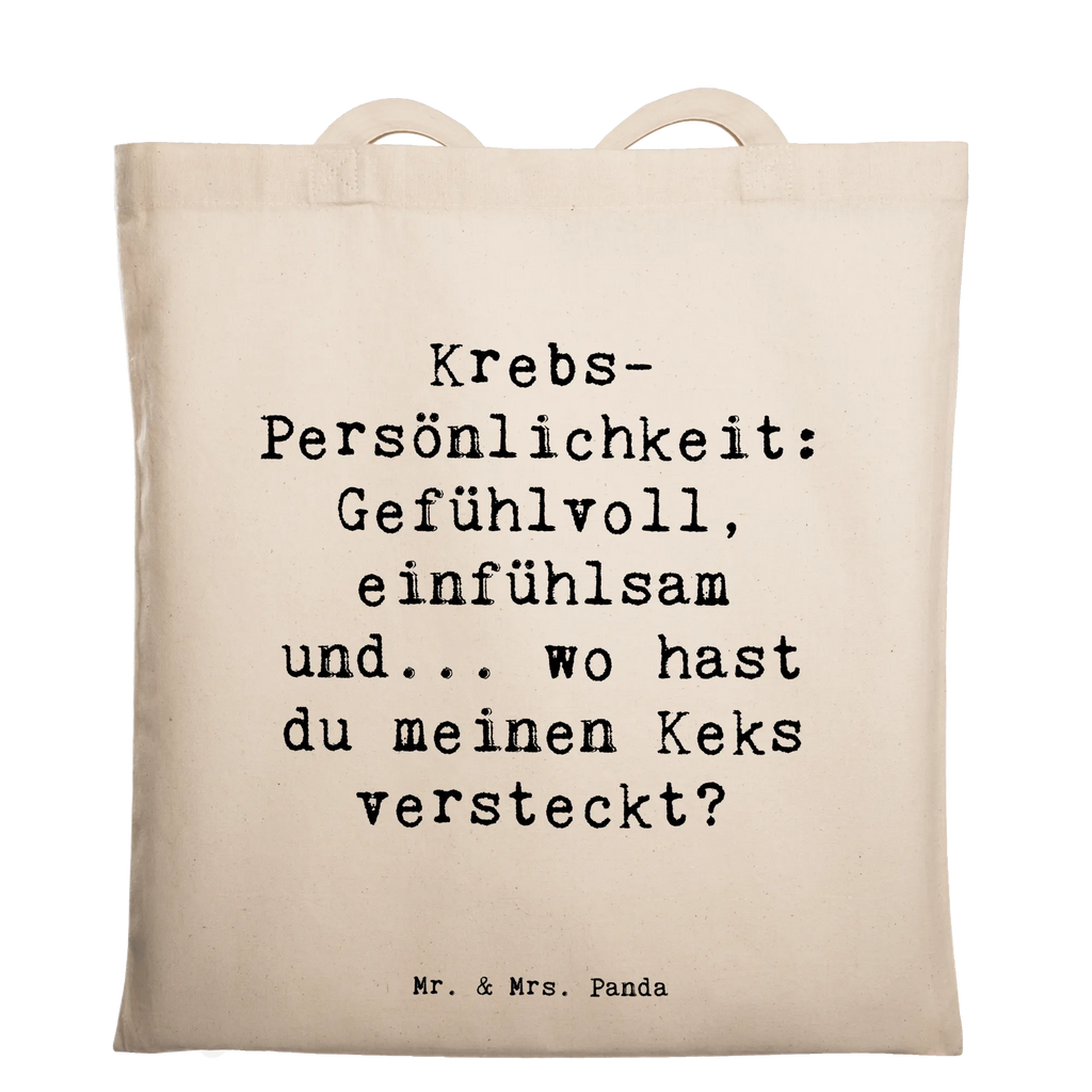 Tote bag Saying Krebs-Persönlichkeit: Gefühlvoll, einfühlsam und... wo hast du meinen Keks versteckt? Beuteltasche, Beutel, Einkaufstasche, Jutebeutel, Stoffbeutel, Tasche, Shopper, Umhängetasche, Strandtasche, Schultertasche, Stofftasche, Tragetasche, Badetasche, Jutetasche, Einkaufstüte, Laptoptasche, Tierkreiszeichen, Sternzeichen, Horoskop, Astrologie, Aszendent