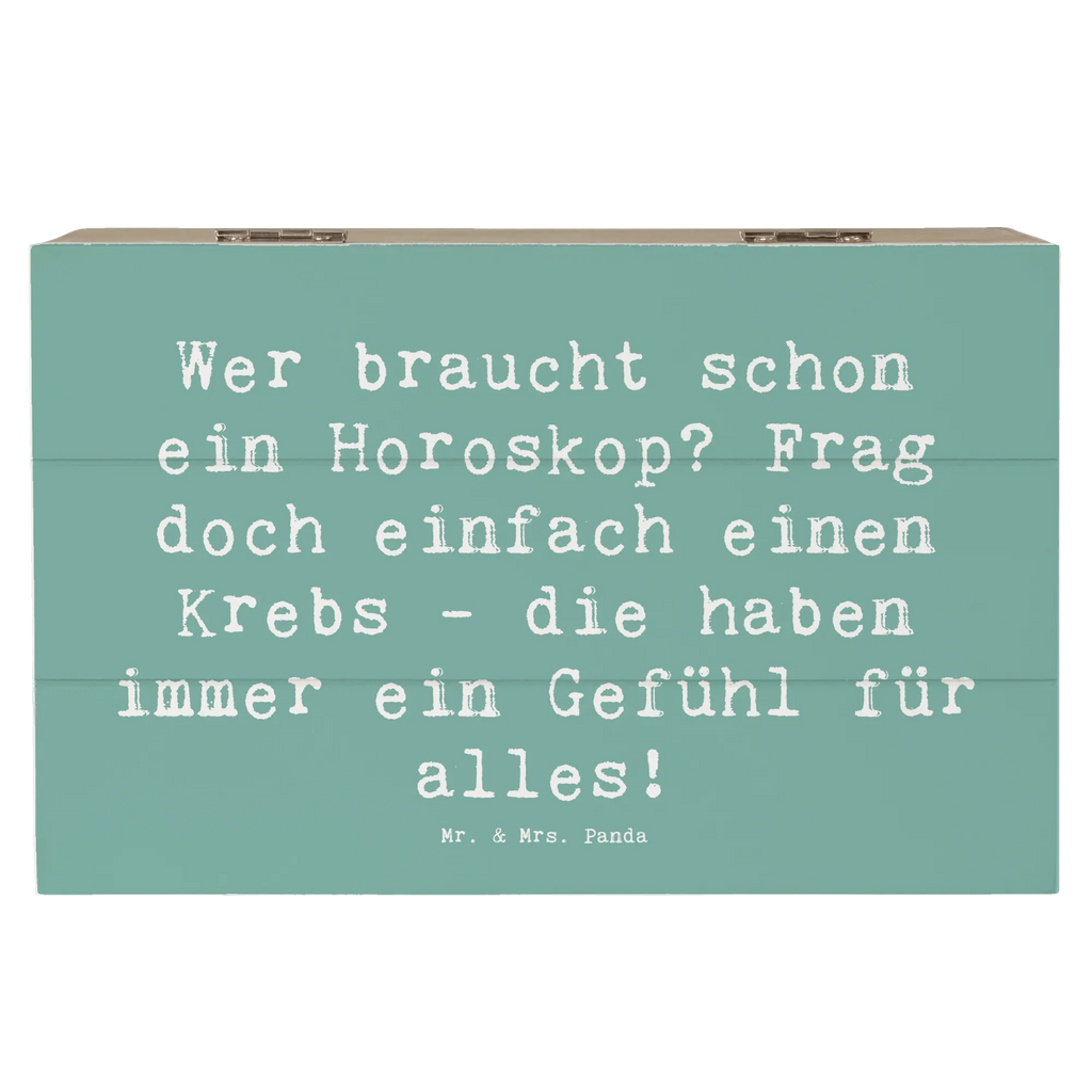 Wooden chest Saying Wer braucht schon ein Horoskop? Frag doch einfach einen Krebs - die haben immer ein Gefühl für alles! Dekokiste, Erinnerungskiste, Holzkiste, Geschenkbox, Schatulle, Aufbewahrungsbox, Kiste, Truhe, XXL, Schatzkiste, Erinnerungsbox, Geschenkdose, Tierkreiszeichen, Sternzeichen, Horoskop, Astrologie, Aszendent