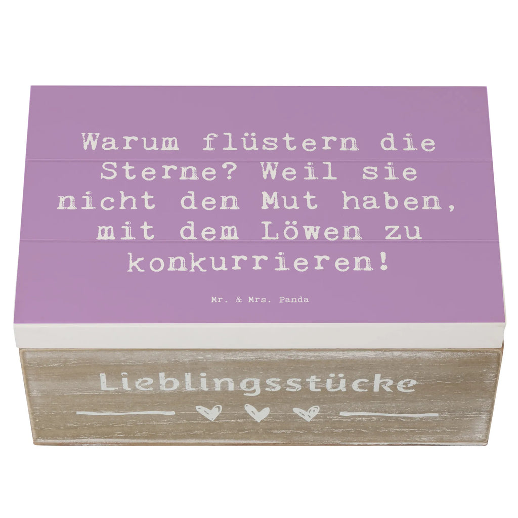 Wooden chest Saying Warum flüstern die Sterne? Weil sie nicht den Mut haben, mit dem Löwen zu konkurrieren! Kiste, Erinnerungskiste, Geschenkdose, Truhe, Erinnerungsbox, Dekokiste, Schatulle, Schatzkiste, Holzkiste, Aufbewahrungsbox, XXL, Geschenkbox, Tierkreiszeichen, Sternzeichen, Horoskop, Astrologie, Aszendent