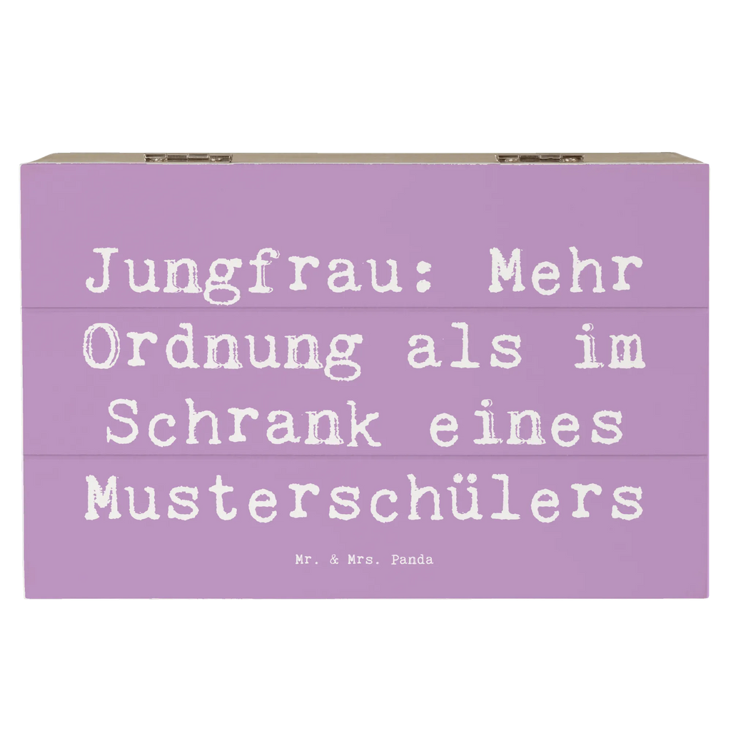 Wooden chest Saying Jungfrau: Mehr Ordnung als im Schrank eines Musterschülers XXL, Geschenkdose, Schatulle, Aufbewahrungsbox, Schatzkiste, Erinnerungskiste, Kiste, Geschenkbox, Erinnerungsbox, Holzkiste, Dekokiste, Truhe, Tierkreiszeichen, Sternzeichen, Horoskop, Astrologie, Aszendent