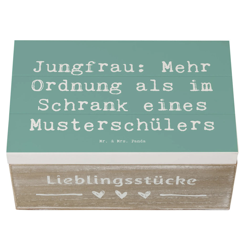 Wooden chest Saying Jungfrau: Mehr Ordnung als im Schrank eines Musterschülers XXL, Geschenkdose, Schatulle, Aufbewahrungsbox, Schatzkiste, Erinnerungskiste, Kiste, Geschenkbox, Erinnerungsbox, Holzkiste, Dekokiste, Truhe, Tierkreiszeichen, Sternzeichen, Horoskop, Astrologie, Aszendent