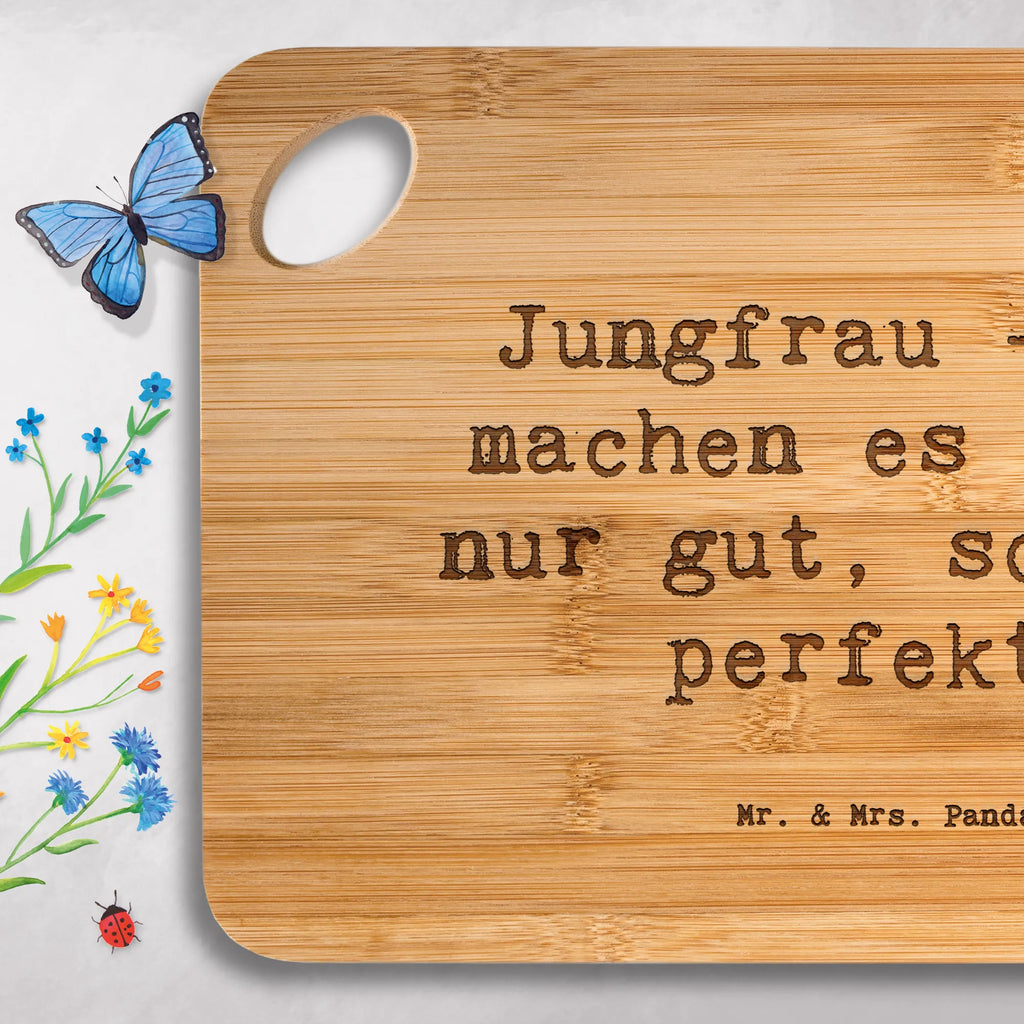 Bamboo chopping board Saying Jungfrau - Wir machen es nicht nur gut, sondern perfekt! cutting block, solid, carving board, dulcimer, slices, robust, nature, breakfast board, cutting board, wood, engraving, bamboo, board, breakfast, kitchen board, kitchen, constellations, birthdays, astrology, zodiac, date of birth, month of birth