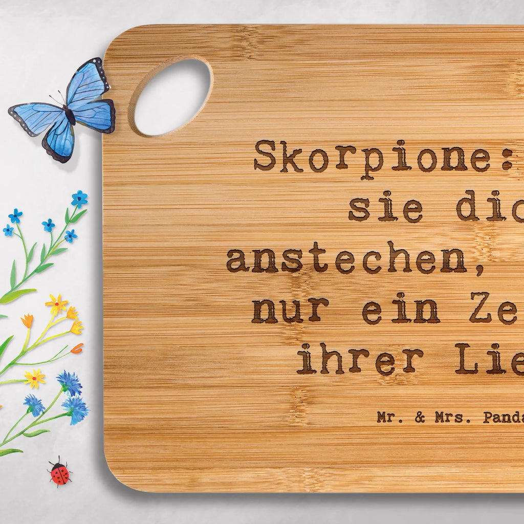 Bambus - deska do krojenia Przysłowie Skorpione: Wenn sie dich anstechen, ist es nur ein Zeichen ihrer Liebe! Znak zodiaku, gwiazdozbiór, horoskop, astrologia, ascendent