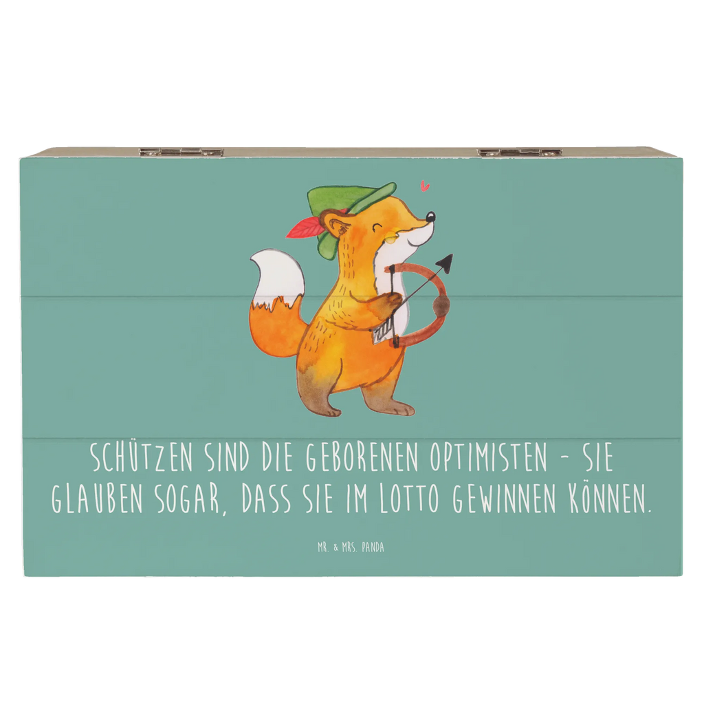 Holzkiste Schütze Optimist Dekokiste, XXL, Kiste, Truhe, Holzkiste, Erinnerungsbox, Schatulle, Aufbewahrungsbox, Erinnerungskiste, Schatzkiste, Geschenkdose, Geschenkbox, Tierkreiszeichen, Sternzeichen, Horoskop, Astrologie, Aszendent