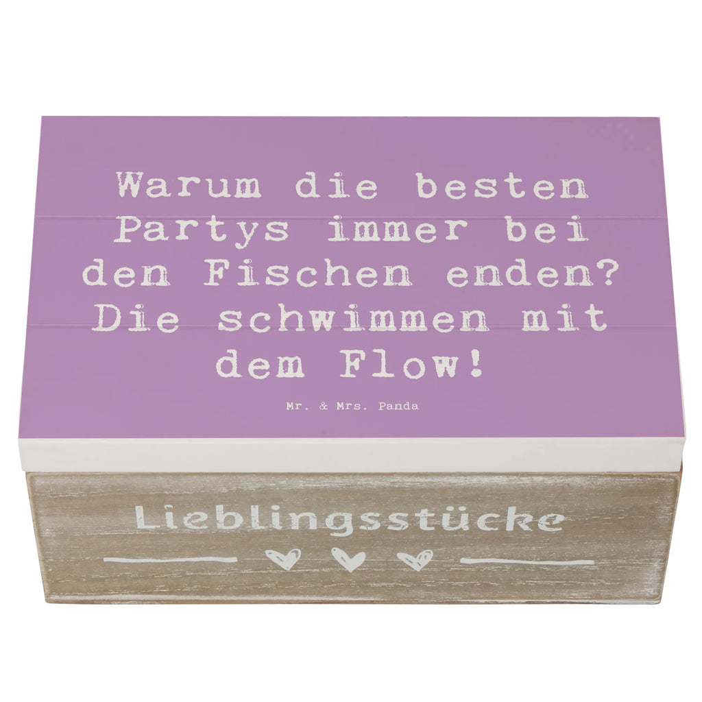 Wooden chest Saying Warum die besten Partys immer bei den Fischen enden? Die schwimmen mit dem Flow! Holzkiste, Kiste, Truhe, Geschenkdose, Erinnerungsbox, XXL, Dekokiste, Geschenkbox, Schatzkiste, Erinnerungskiste, Schatulle, Aufbewahrungsbox, Tierkreiszeichen, Sternzeichen, Horoskop, Astrologie, Aszendent