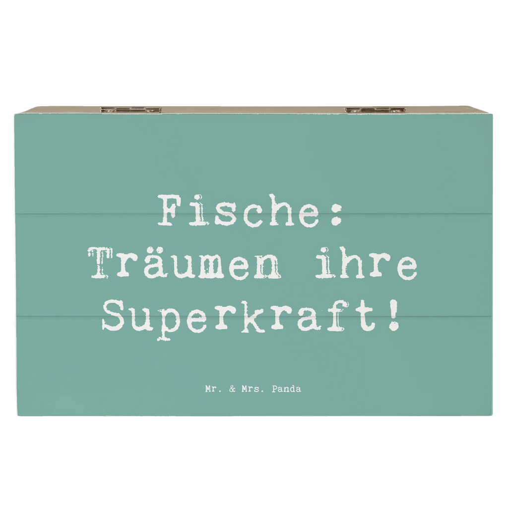 Wooden chest Saying Fische: Träumen ihre Superkraft! Erinnerungsbox, Geschenkdose, Geschenkbox, XXL, Holzkiste, Schatzkiste, Kiste, Erinnerungskiste, Aufbewahrungsbox, Schatulle, Dekokiste, Truhe, Tierkreiszeichen, Sternzeichen, Horoskop, Astrologie, Aszendent