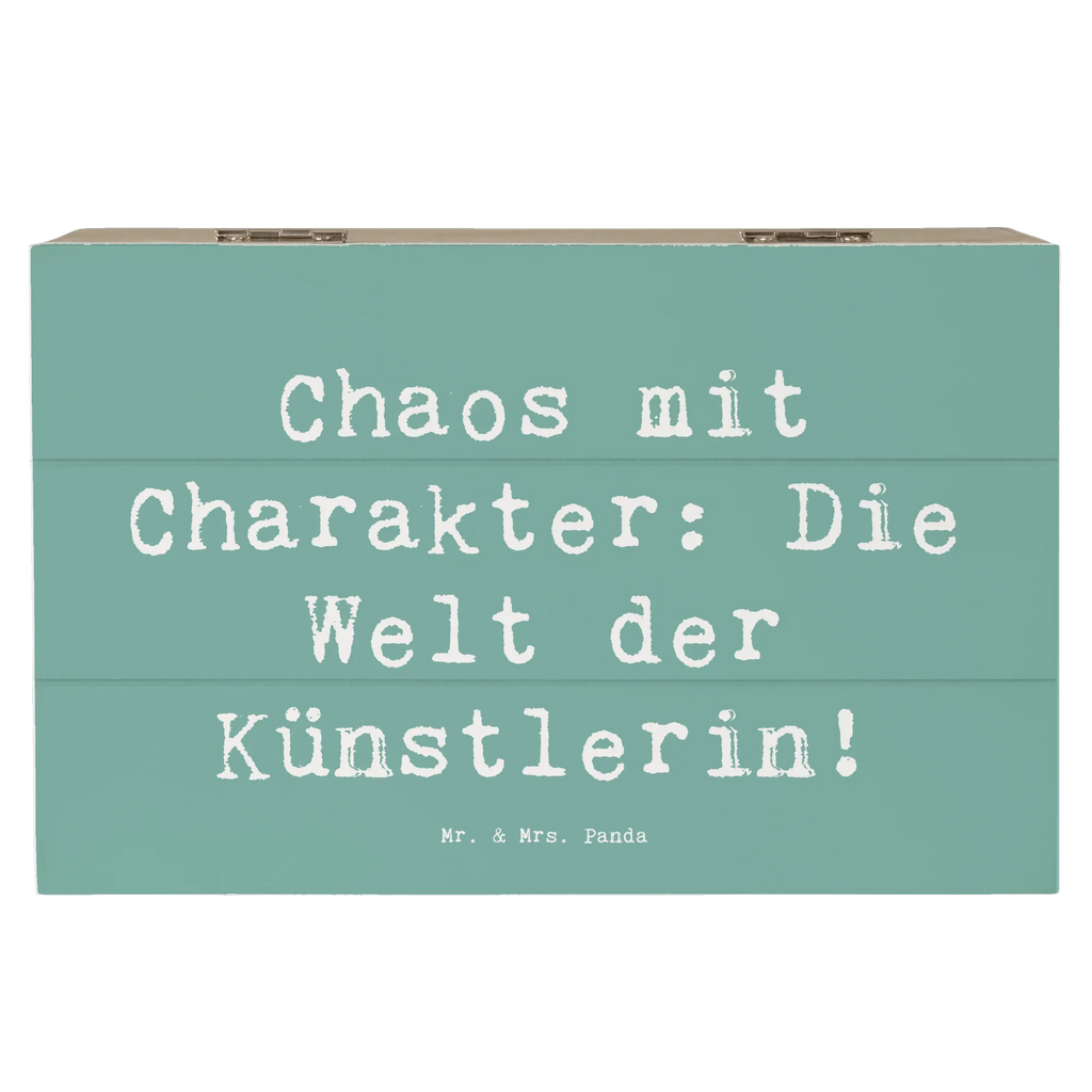 Wooden chest Saying Chaos mit Charakter: Die Welt der Künstlerin! Holzkiste, Schatulle, Geschenkdose, Aufbewahrungsbox, Geschenkbox, Erinnerungsbox, Erinnerungskiste, Truhe, Schatzkiste, Dekokiste, XXL, Kiste, Beruf, Ausbildung, Jubiläum, Abschied, Rente, Kollege, Kollegin, Geschenk, Schenken, Arbeitskollege, Mitarbeiter, Firma, Danke, Dankeschön