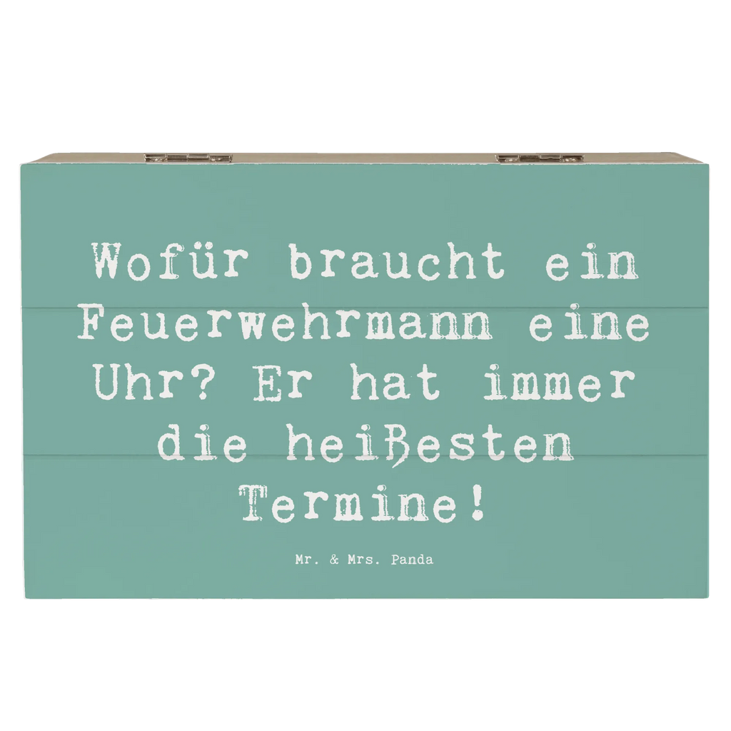 Wooden chest Saying Wofür braucht ein Feuerwehrmann eine Uhr? Er hat immer die heißesten Termine! Dekokiste, Truhe, Erinnerungsbox, Aufbewahrungsbox, Schatulle, Schatzkiste, Holzkiste, Erinnerungskiste, Geschenkdose, Kiste, Geschenkbox, XXL, Beruf, Ausbildung, Jubiläum, Abschied, Rente, Kollege, Kollegin, Geschenk, Schenken, Arbeitskollege, Mitarbeiter, Firma, Danke, Dankeschön