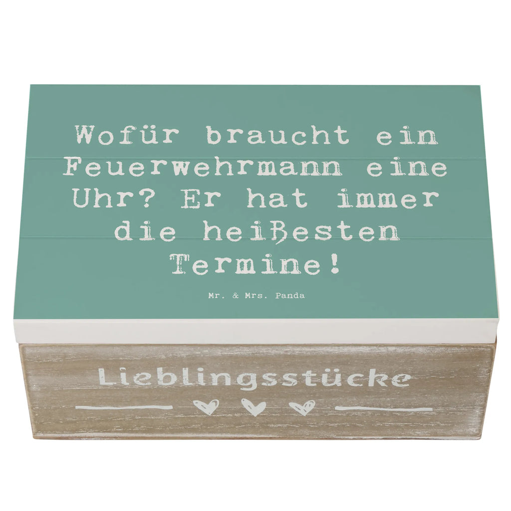 Wooden chest Saying Wofür braucht ein Feuerwehrmann eine Uhr? Er hat immer die heißesten Termine! Dekokiste, Truhe, Erinnerungsbox, Aufbewahrungsbox, Schatulle, Schatzkiste, Holzkiste, Erinnerungskiste, Geschenkdose, Kiste, Geschenkbox, XXL, Beruf, Ausbildung, Jubiläum, Abschied, Rente, Kollege, Kollegin, Geschenk, Schenken, Arbeitskollege, Mitarbeiter, Firma, Danke, Dankeschön