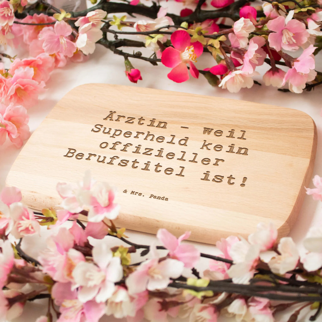 Serving board Saying Ärztin - weil Superheld kein offizieller Berufstitel ist! Board, cutting board, breakfast board, gift, gift idea, best, farewell gift, passing exam, anniversary, retirement, promotion, job start, sayings, funny, profession