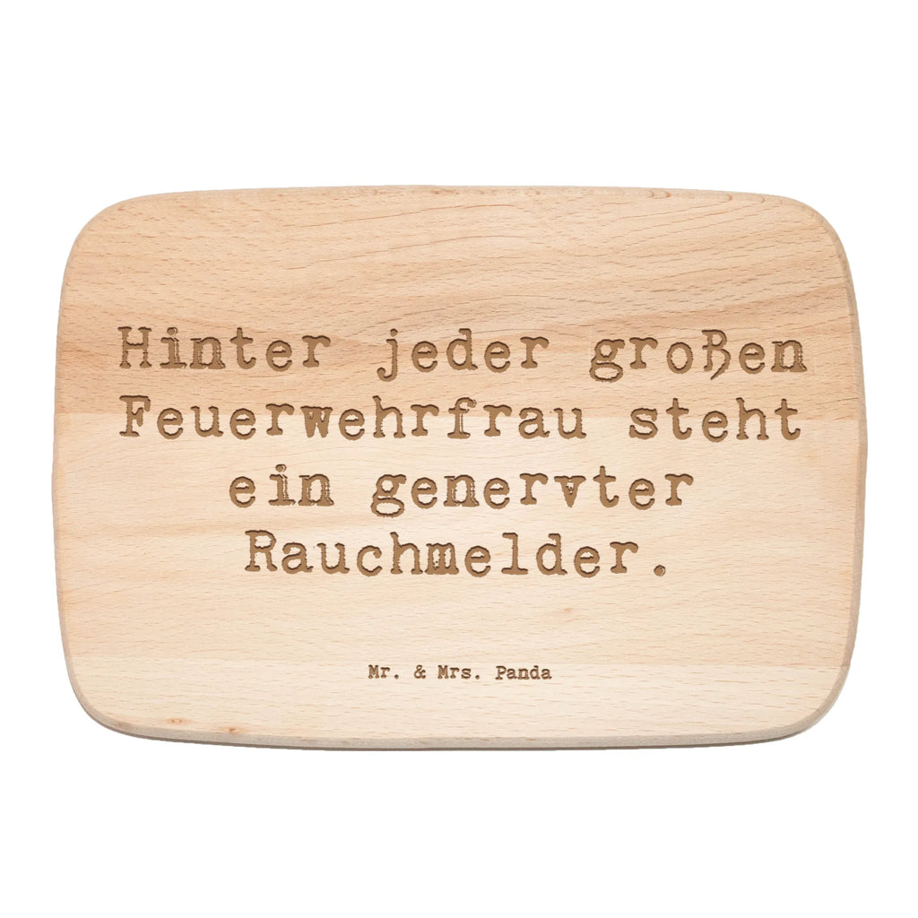 Śniadaniowa deska Przysłowie Hinter jeder großen Feuerwehrfrau steht ein genervter Rauchmelder. Zawód, Wykształcenie, Jubileusz, Pożegnanie, Emerytura, Kolega, Koleżanka, Prezent, Dawać, Pracownik, Współpracownik, Firma, Dziękuję, Dziękuję bardzo