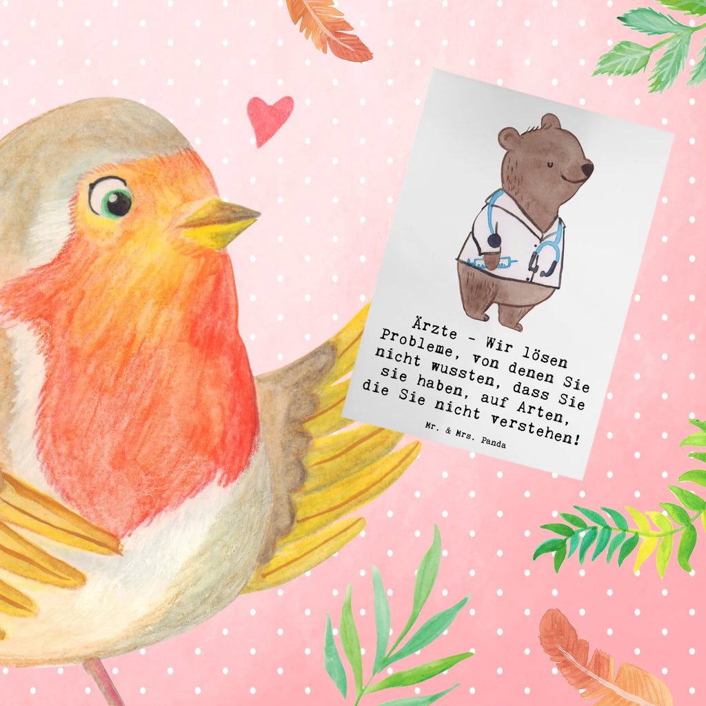 Greetings card Ärzte - Wir lösen Probleme, von denen Sie nicht wussten, dass Sie sie haben, auf Arten, die Sie nicht verstehen! Glückwunschkarte, Hochzeitskarte, Geburtstagskarte, Ansichtskarten, Karte, Einladungskarte, Grußkarte, Klappkarte, Beruf, Ausbildung, Jubiläum, Abschied, Rente, Kollege, Kollegin, Geschenk, Schenken, Arbeitskollege, Mitarbeiter, Firma, Danke, Dankeschön