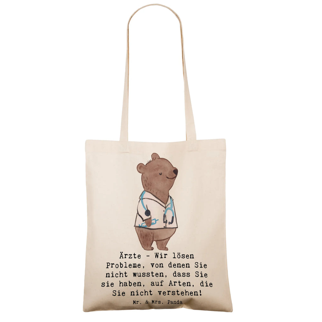 Tote bag Ärzte - Wir lösen Probleme, von denen Sie nicht wussten, dass Sie sie haben, auf Arten, die Sie nicht verstehen! Stoffbeutel, Jutebeutel, Schultertasche, Badetasche, Jutetasche, Beutel, Einkaufstüte, Laptoptasche, Beuteltasche, Strandtasche, Stofftasche, Einkaufstasche, Shopper, Umhängetasche, Tragetasche, Tasche, Beruf, Ausbildung, Jubiläum, Abschied, Rente, Kollege, Kollegin, Geschenk, Schenken, Arbeitskollege, Mitarbeiter, Firma, Danke, Dankeschön