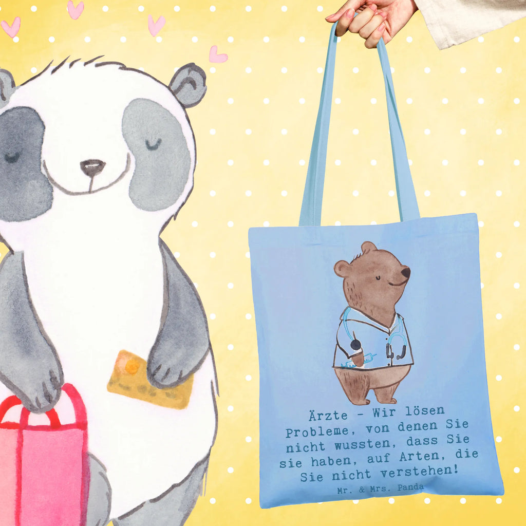 Tote bag Ärzte - Wir lösen Probleme, von denen Sie nicht wussten, dass Sie sie haben, auf Arten, die Sie nicht verstehen! Stoffbeutel, Jutebeutel, Schultertasche, Badetasche, Jutetasche, Beutel, Einkaufstüte, Laptoptasche, Beuteltasche, Strandtasche, Stofftasche, Einkaufstasche, Shopper, Umhängetasche, Tragetasche, Tasche, Beruf, Ausbildung, Jubiläum, Abschied, Rente, Kollege, Kollegin, Geschenk, Schenken, Arbeitskollege, Mitarbeiter, Firma, Danke, Dankeschön