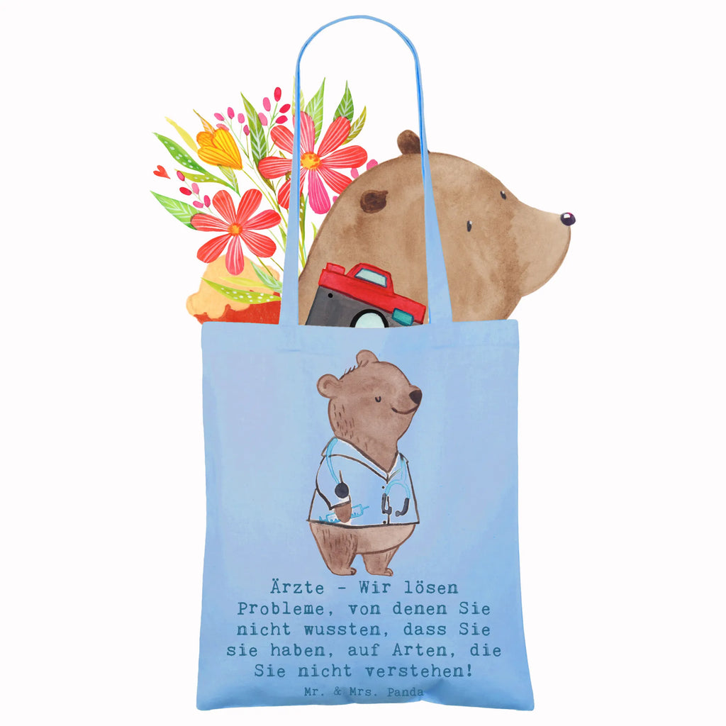 Tote bag Ärzte - Wir lösen Probleme, von denen Sie nicht wussten, dass Sie sie haben, auf Arten, die Sie nicht verstehen! Stoffbeutel, Jutebeutel, Schultertasche, Badetasche, Jutetasche, Beutel, Einkaufstüte, Laptoptasche, Beuteltasche, Strandtasche, Stofftasche, Einkaufstasche, Shopper, Umhängetasche, Tragetasche, Tasche, Beruf, Ausbildung, Jubiläum, Abschied, Rente, Kollege, Kollegin, Geschenk, Schenken, Arbeitskollege, Mitarbeiter, Firma, Danke, Dankeschön