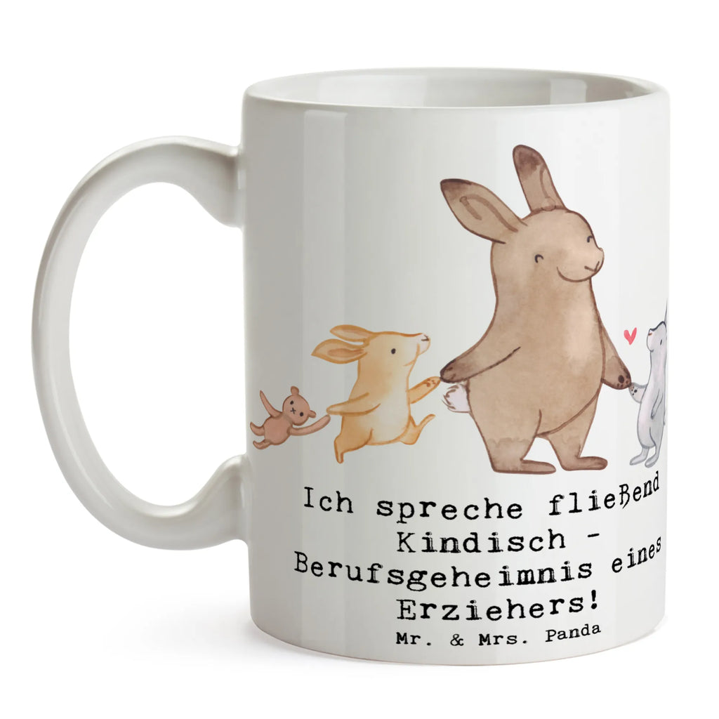 Tasse Erzieher Kindisch Tasse mit Motiven, Tasse mit Zitaten, Geschenktasse, Keramiktasse, Bürotasse, Porzellantasse, Tasse, Teetasse, Kaffeetasse, Beruf, Ausbildung, Jubiläum, Abschied, Rente, Kollege, Kollegin, Geschenk, Schenken, Arbeitskollege, Mitarbeiter, Firma, Danke, Dankeschön